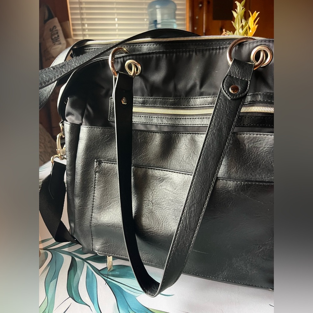 BEIS Black Tote /Diaper bag with Gold-Tone Hardware